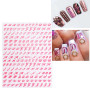 JMEOWIO Paillettes Vieille Lettre Stickers Ongles Nail Art 6 Feuilles Autocollants Ongles Autoadhésif Deco Ongle Nail Art Design