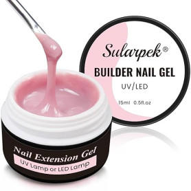 Sularpek Gel Construction Ongle UV, 15 ml Gel Ongle UV, Gel de Construction Ongle, Base Gel UV Ongles pour Nail Art, Nail Extens