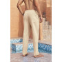 Runcati Pantalon en Lin pour Homme - Couleur Unie - Long - Léger - Coupe Ample - avec Cordon de Serrage - pour Les Vacances, la