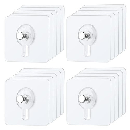 Lot de 20 Adhésif Accroche Tableau Sans Percer, Accroche Cadre Fixation Murale, Attache Cadre Adhésif Crochets pour Accroche Cad