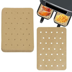 Papier Cuisson Air Fryer - Lot de 120 Feuilles de Papier Sulfurisé Perforé Antiadhésif pour Friteuse à Air, Compatible Friteuse