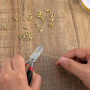 COMNICO Chaîne en acier inoxydable - 10 m - 1,5 mm - Fermoirs mousquetons et anneaux à sauter - Accessoires de bricolage pour bi