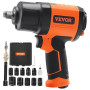 VEVOR Clé à Choc Pneumatique Carré 1,27 cm Clé à Chocs Air Comprime 1898 Nm 8000 tr/min Plastique et Acier avec Douilles Connect