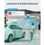 ZOSI Caméra de Sécurité WiFi Extérieure 1080P avec Alimentation Plugin, 360°/140° Pan/Inclinaison 2MP Caméra Vidéo WiFi, Détecti