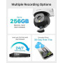 ZOSI Caméra de Sécurité WiFi Extérieure 1080P avec Alimentation Plugin, 360°/140° Pan/Inclinaison 2MP Caméra Vidéo WiFi, Détecti