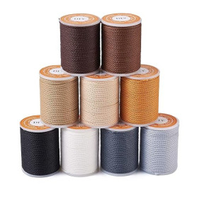 Beadthoven - Lot de 9 bobines de cordon en polyester ciré pour la fabrication de bijoux en macramé, enfilage de perles, colliers