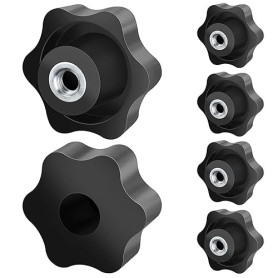Caianwin 6 Pièces Ecrou à PoignéE En éToile M8 DiamèTre ExtéRieur 50mm Vis MoletéE Filetage Moleté Bouton De Serrage Pour Machin