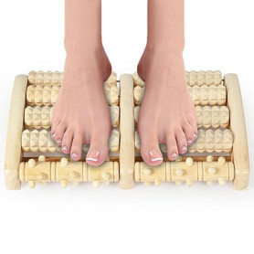 ACWOO Rouleau de Massage Pieds Bois, Masseur Pieds en Bois, Pied Rouleau pour Relaxation de Acupression Soulager Fasciite Planta