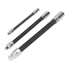 Barre D'extension Flexible en Acier à Ressort 3 Pièces, Jeu de Douilles Magnétiques 1/4 Po, 3/8 Po 1/2 Po, Embouts D'arbre, Kit