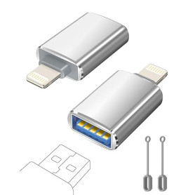 layajia Adaptateur Lightning vers USB, Câble Lightning Mâle vers USB Femelle pour iPhone 14 13 12 11 Pro Max, Adaptateur OTG iPh