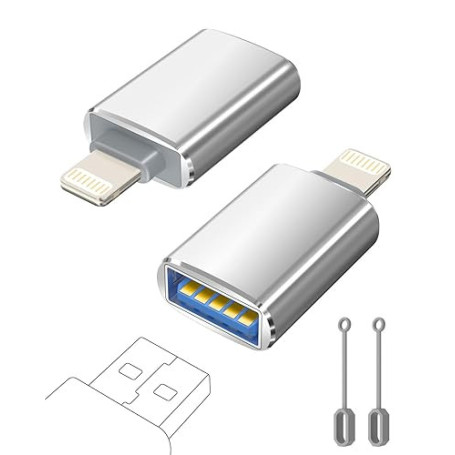 layajia Adaptateur Lightning vers USB, Câble Lightning Mâle vers USB Femelle pour iPhone 14 13 12 11 Pro Max, Adaptateur OTG iPh