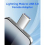 layajia Adaptateur Lightning vers USB, Câble Lightning Mâle vers USB Femelle pour iPhone 14 13 12 11 Pro Max, Adaptateur OTG iPh