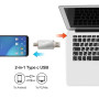 Clé USB C 128GB 2-en-1 Dual Connector OTG 128GB Type C Metal Flash pour Smartphone/TV/PC MacBook Pro(Argent)