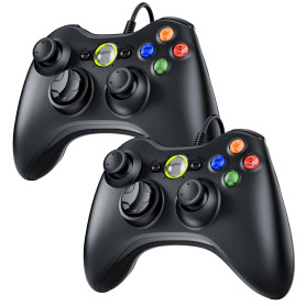 Gezimetie 2 Pack Manette Xbox PC Joystick, Xbox 360 de Connection USB - Double Vibration - Idéal pour Vos Sessions de Jeux sur P