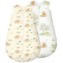 Yukkidds Gigoteuse Bébé Hiver 1.5 TOG en Coton Doux, Turbulette Chaude avec Fermeture Éclair, Lot de 2, pour Nouveau-né Garçons