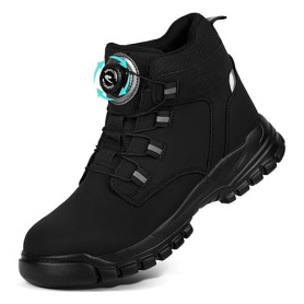AOOSU Chaussures de Sécurité Homme, Chaussures de Travail Embout Acier Montante, Bottes de Sécurité Antidérapant Respirant, Bask