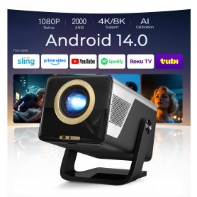 [2000 ANSI/Assistant Vocal IA/1080P Natif] Intelligent Vidéoprojecteur LYNCAST X7 Smart Video Projecteur avec Android 14 IA Auto