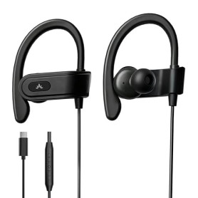 Avantree C171 - Écouteurs USB C Filaires à Micro, pour Sport et Course, avec Crochets, Intra Auriculaires et Contrôle Volume, Co