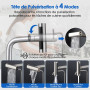 ROVOGO Mitigeur Robinet d'Évier de Cuisine 3 Voies à Eau Filtrée en Acier Inoxydable 304 Brossé, Douchette Extractible à 4 Modes