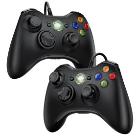 Diswoe 2 Pack Manette pour Xbox 360, 2 Pack Manette PC, Joystick Manette de Jeu pour Xbox 360/ Slim/PC Windows 7/8/10/11/XP, Gam