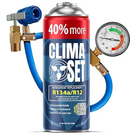 ClimaSet Remplacement du gaz refrigerant R134a 1x235 g pour Climatisation manometre clim, Climatiseur - flexible climatisation -