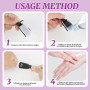 Kit pour Retrait Vernis Semi Permanent - 10 Pinces Doigts Vernis + Grattoir + Poussoir Cuticules + 100x Cotons + Brosse Ongles, 