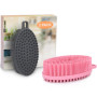 FREATECH Paquet de 2 Brosse pour Corps avec Peigne en Silicone à 2 Faces pour Bain & Douche, Nettoyage Efficace et Massage Fin, 