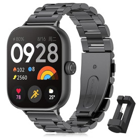 BDIG Bracelet en Métal en Acier Inoxydable pour Xiaomi Redmi Watch 6/5/4 Hommes Femmes, Compatible avec Xiaomi Mi Band 10 Pro/9