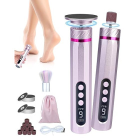 5 en 1 Rapeuse Pieds Électrique Ponceuse Pieds Electrique Râpe Pied Pédicure Rappe Pieds HoneyGlow 9 vitesses réglables 4500tr/m