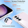 ivoler 3 en 1 Coque pour Samsung Galaxy S23 5G (Pas pour S23 Plus/Ultra) avec 2 Pièces Protection, [Anti-Jaune] Militaire Caméra