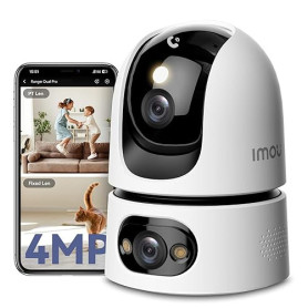 Imou 4K(4MP+4MP) Caméra Surveillance WiFi Intérieur Double Objectif, WiFi 2,4G/5GHz, Vision Nocturne Couleur, Détection de Perso