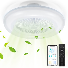 Vigevee 80W Ventilateur de Plafond avec éclairage, LED Variable Lumière du Ventilateur Mode été Hiver, avec Télécommande et APP,