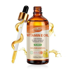 Pjordo Huile de Vitamine E - 100% Pure et Naturelle, Vitamine E Huile 70 000 UI pour la Peau, le Visage, les Cheveux, les Ongles