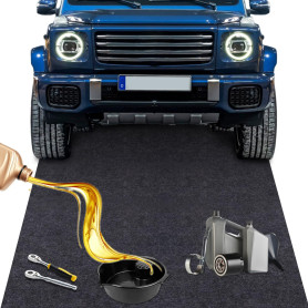 YUJUVI tapis de récupération d'huile robuste, 91 x 152 cm, pour moto, établi, sol de garage, protection polyvalente