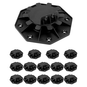 QWORK® 15 Pièces Plot terrasse réglables 30-60 mm, Convient aux pour lames de terrasse en bois/WPC/aluminium