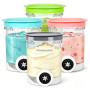 Pot pour Ninja Swirl by Creami,avec Couvercles Étanches,4 Pièces 480ml pot ninja creamy swirl,po-t ninj-a creamy deluxe,pour Nin