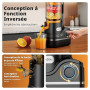 AIRMSEN Extracteur de Jus à Froid Avec Goulotte Extra Large de 147 Mm, Capacité de 2,1 L, Extracteur de Jus pour Fruits et Légum