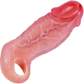 Manchon de pénis réaliste extra large, 16,5 cm réutilisable, diamètre 5,3 cm, avec anneau épais pour le scrotum, agrandisseur de
