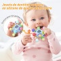 Jouet Dentition Bebe Balle Pour Naissance 0-3 Mois, Sensorielle Jeux d’Eveil Hochet Bébé de développement, Educatif Cadeau Enfan