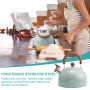 3L Bouilloire en Acier Inoxydable, Théière Rétro Compatible avec Tous les Types de Cuisinières, Théière avec Sifflet Automatique