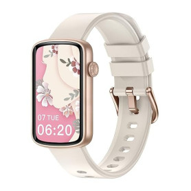 Montre Connectée Femme Petite Taille Bracelet Connecté Femme Bluetooth 5.4 AMOLED 1,47", 30 Jours d'Autonomie en Veille, Podomèt
