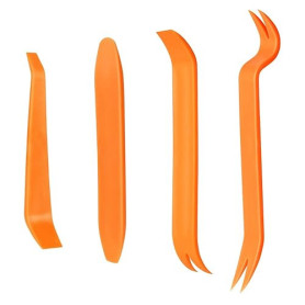 flintronic 4Pcs Outil Demontage Garniture Voiture, Professionnel Voiture Démontage Installation Outil Kit pour Voiture Radio Aud