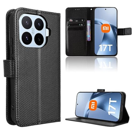 Rojeuinn Coque pour Xiaomi 17T 5G Étui Portefeuille en Fibre Premium avec Compartiments pour Cartes et Fermeture Magnétique Prot