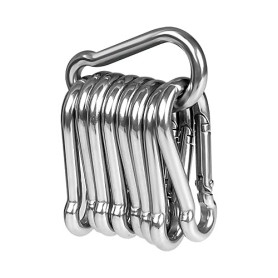 10 Mousquetons en Acier INOX 304 LISOPO Petit Mousqueton 40 mm x 4 mm Mousqueton de Fixation avec Fermeture à Clip pour Les Outi