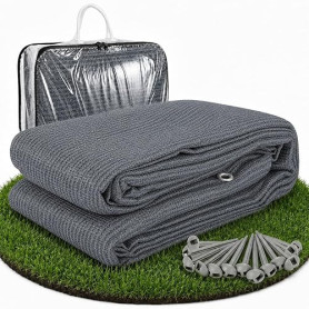 Vkechh Tapis d'auvent 100 % polyéthylène haute densité respirant pour caravane, camping-car, terrasse, avec sac de transport à œ