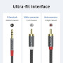 ANYPLUS Câble RCA Jack,【0.5M】 3.5mm vers 2RCA Mâle Audio Stéréo,Ligne de Poisson Tissé Adaptateur RCA, Pour Smartphone, PC, Auto