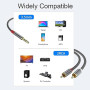 ANYPLUS Câble RCA Jack,【0.5M】 3.5mm vers 2RCA Mâle Audio Stéréo,Ligne de Poisson Tissé Adaptateur RCA, Pour Smartphone, PC, Auto