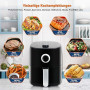 Home Trends Mini friteuse à air chaud avec contrôle de la température programmable, 1400 W, minuterie de 30 minutes, friture san