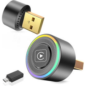 Adaptateur CarPlay sans Fil Mini pour iPhone Apple – Transformez CarPlay Filaire en sans Fil, Changement d’utilisateur en Un cli