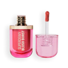 Revolution Superdewy Liquid Blush Burst, Fard à joues liquide à pigmentation buildable, formule sérum aux peptides et acide hyal
